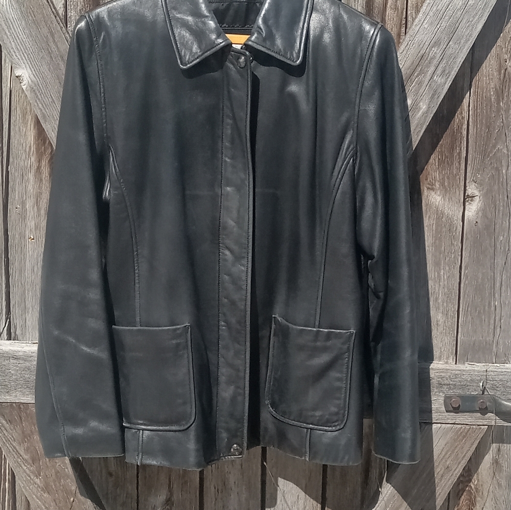 Vintage Liz Claiborne Black Leather Jacket, L